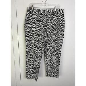 Talbots Pants Womens 12 Slim Crop Spotted Career Neutral Textured Office Work